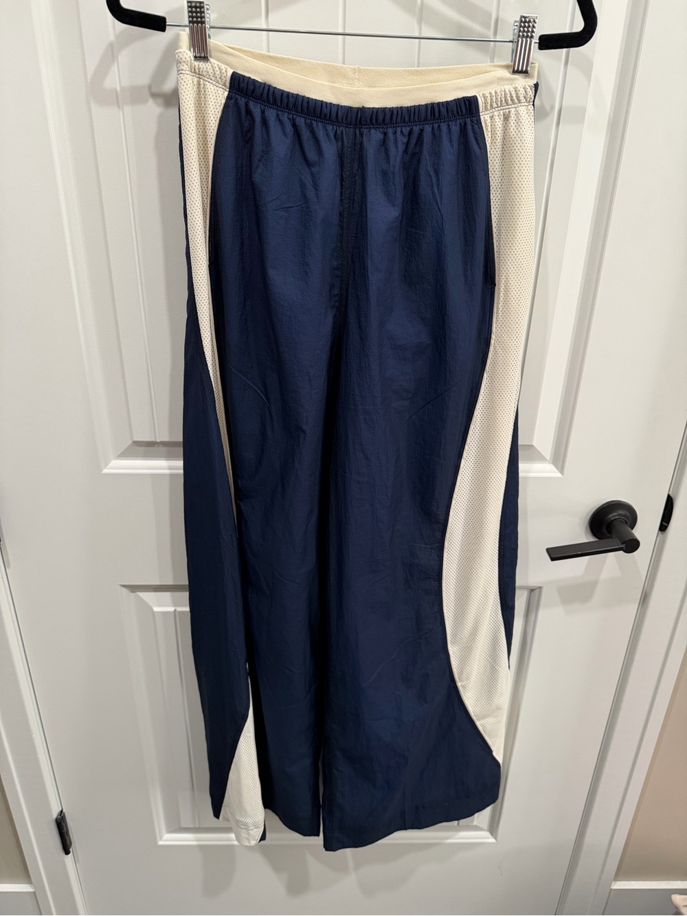 Lululemon Navy Blue Mesh Panel Wide-Leg Track Pants